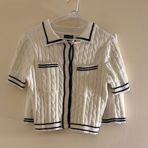 Aqua Blues Academia Cable Knit Set